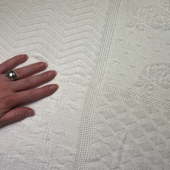 Worthington NEW VINTAGE Womens Knit Tee Sweater sz L Short Sleeve White Retro - Picture 6 of 12